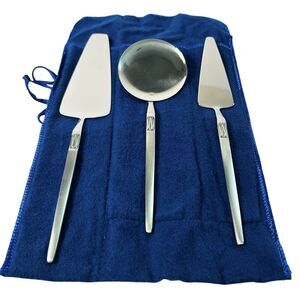 Vintage Arthur Salm Stainless Serving Set 3 Pieces Sleeve Box Cake Cheese Tomato